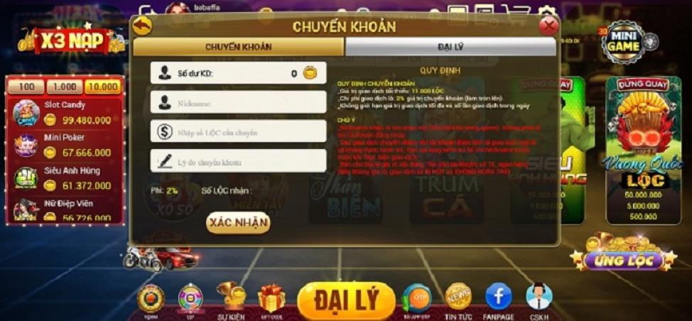 Lộc Club là cái tên đình đám trong lĩnh vực đổi thưởng